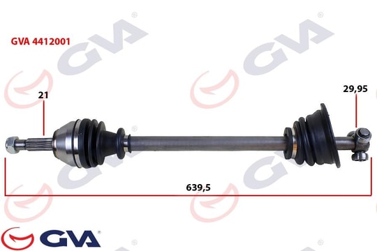 GVAKomple Aks Sol Renault 19 1.4 639MmGVA 4412001