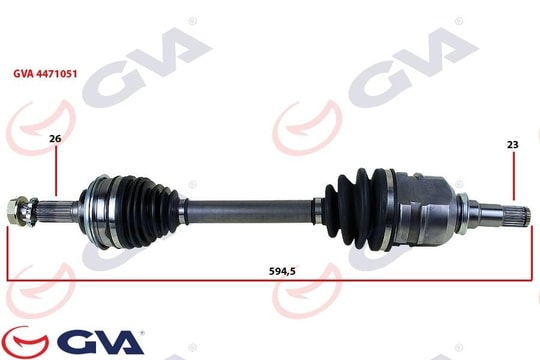 GVAKomple Aks Sol Toyota Corolla 1.6L 4A-Fe Ae101 Ae111 92-00 / 1.3L 2E Ee100 Ee111 94-00 Abs Siz Araçlar İçin 26X23 Komple Boy 599.5MmGVA 4471051