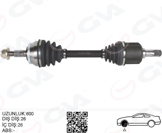 GVAKomple Aks Sol V40 I 2.0 T 00 03 S40 I 2.0 T 97 03 Otomatik ŞanzımanGVA 4499175