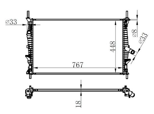 GVAMotor Su Radyatoru Transıt Tuorneo Custom V362 V363 2.2Tdcı 100Ps 125Ps 135Ps 140Ps 155Ps 12 Brazı NgGVA 3132022
