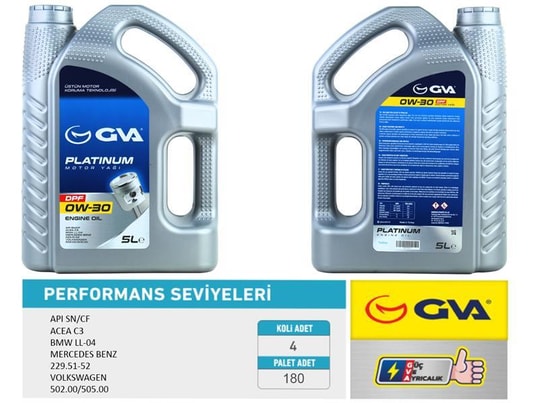 GVAMotor Yağı 0W30 5 Lt Dpf Tam Sentetik Apı Sn/ Cf PartiküllüGVA 9920052