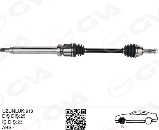 GVAÖn Aks Komple Sag Fıesta V 1.4 Tdcı 02 08 Fuıson 1.4 Tdcı Fıesta Vıı 08 12 1.25-1.4Tdcı- 1.5 Tdcı-1.6 Tdcı B-Max 14 1.4TıGVA 4437020