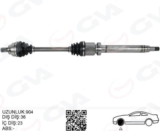 GVAOn Aks Komple Sag Focus Iı 1.6- 1.8 Tı 04 11 C Max 1.6 1.8 Tı 05 11 Benzınlı Volvo S40 Iı 1.6 05 12 V50 1.6 05 12GVA 4435006