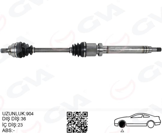 GVAOn Aks Komple Sag Focus Iı 1.6- 1.8 Tı 04 11 C Max 1.6 1.8 Tı 05 11 Benzınlı Volvo S40 Iı 1.6 05 12 V50 1.6 05 12GVA 4435006