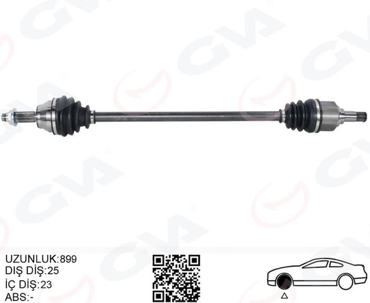 GVAÖn Aks Komple Sağ Ford Escort V- Vı 1.4 - 1.8 16V- 1.8D 90 01GVA 4435000