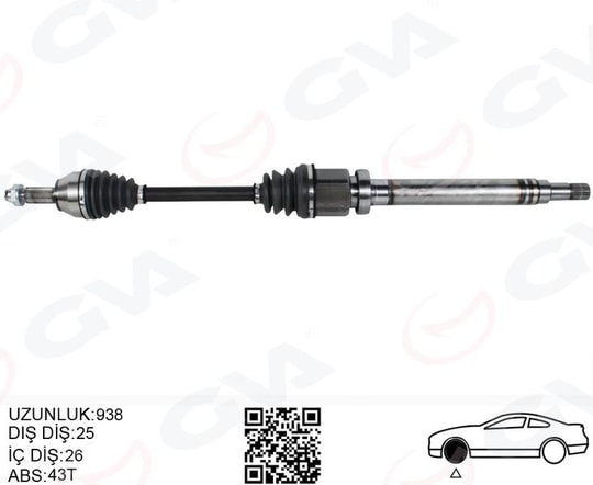 GVAÖn Aks Komple Sağ Ford Fıesta 1.4 08 16 Bnzl.Otomatık 4F27eGVA 4437008