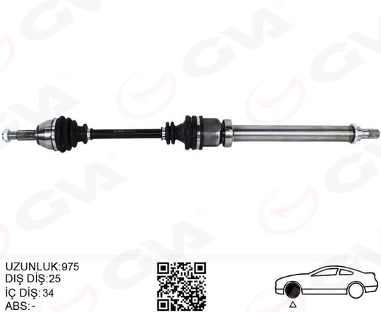 GVAÖn Aks Komple Sağ Ford Fıesta 13 1.6 Benzınlı 1.0 Ecoboost B-Max 1.6TıGVA 4437019