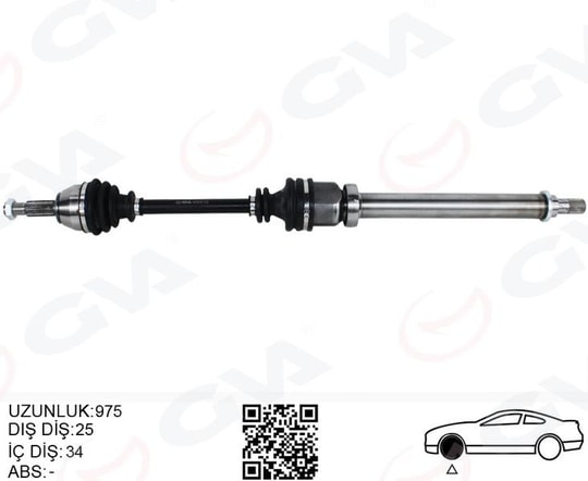 GVAÖn Aks Komple Sağ Ford Fıesta 13 1.6 Benzınlı 1.0 Ecoboost B-Max 1.6TıGVA 4437019