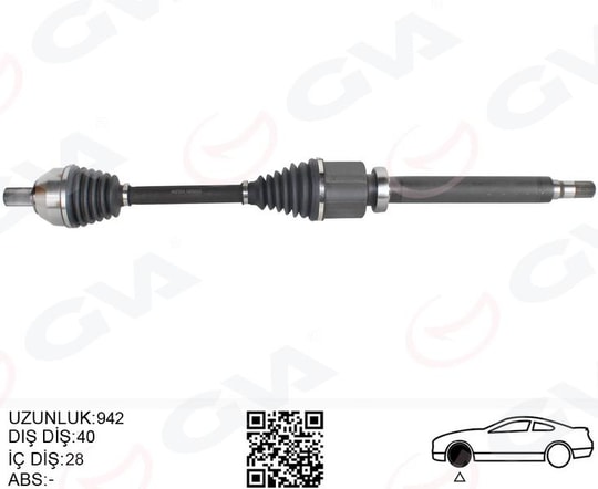 GVAÖn Aks Komple Sağ Ford Mondeo Iv 2.0 Tdcı 07 14GVA 4437014