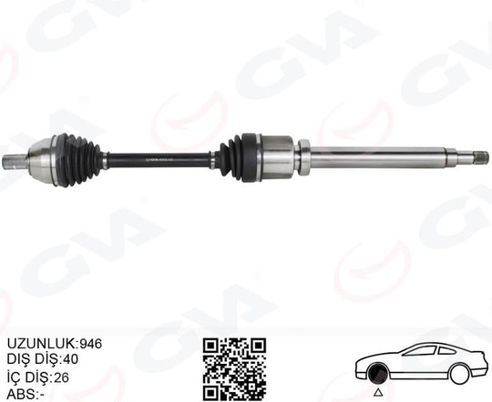 GVAÖn Aks Komple Sağ Ford Mondeo Iv 2.0 Tdcı-1.6 Tdcı 07 14- Galaxy 2.0 Tdcı 07 14 S-Max 2.0 Volvo S60 Iı D3-D4-D5 12 15 S80 Iı 2.5 T -2.0 Tdcı -2.4 D- D5 V60 D3 -D4-D5-2.4 D5 V70 Iıı D3GVA 4437012