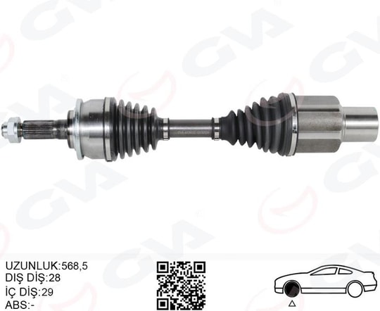 GVAÖn Aks Komple Sağ Ford Ranger Tke 11 2.2 Tdcı 4 4GVA 4438002