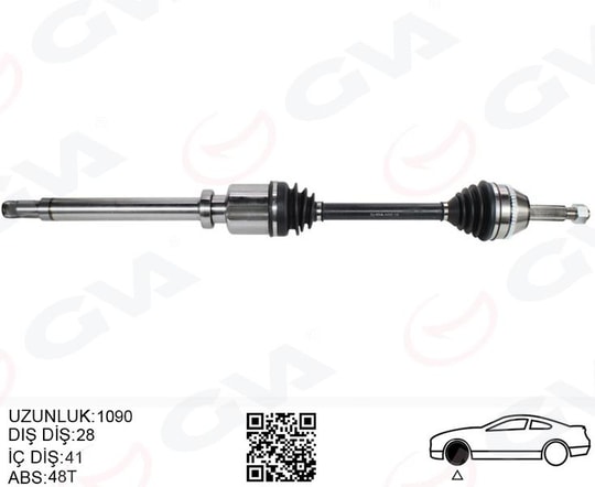 GVAÖn Aks Komple Sağ Ford Transıt V347 2.2Tdcı 115Ps -140Ps 07 11GVA 4432000