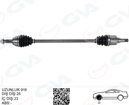 GVAÖn Aks Komple Sağ Ford Yenı Courıer 17 1.5-1.6 Tdcı -1.0 EcoboostGVA 4433104
