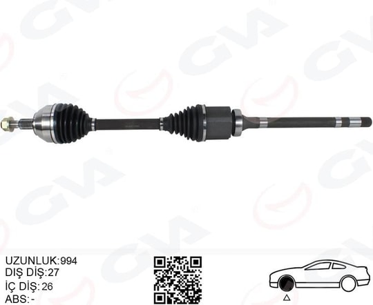 GVAOn Aks Komple Sag Kuga I 08 13 2.0 TdcıGVA 4434000