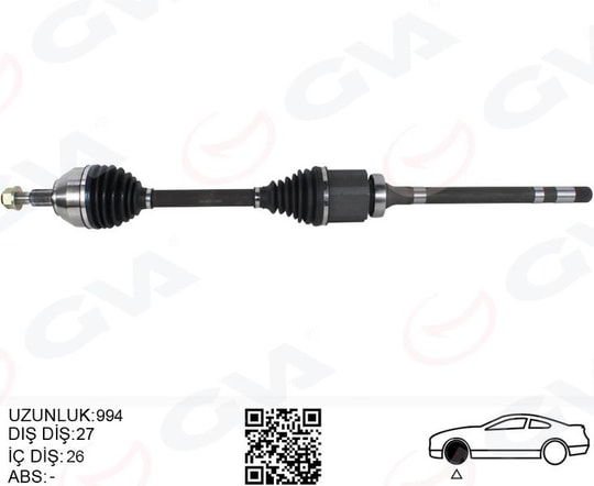 GVAOn Aks Komple Sag Kuga I 08 13 2.0 TdcıGVA 4434000