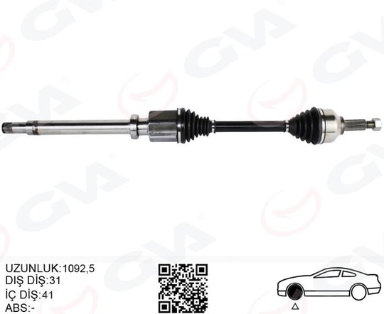 GVAOn Aks Komple Sağ Tourneo Custom 2.2 Tdci-2.0Tdci 155Hp Uzun Şase 12 Kk213b436baGVA 4435034