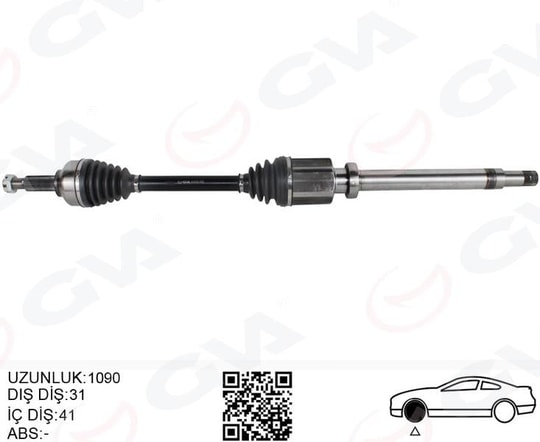 GVAOn Aks Komple Sağ Tourneo Custom 2.2 Tdci-2.0Tdci 155Hp Kısa Şase 12GVA 4435032