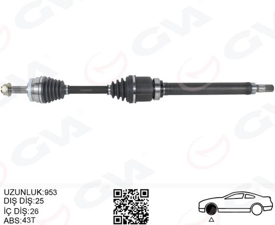 GVAÖn Aks Komple Sag Volvo S40 I V40 I 1.8-2.0 97 04GVA 4499176