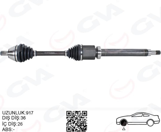 GVAÖn Aks Komple Sag Volvo S40 Volvo Iı 1.6 D2 10 12 V50 1.6 D2 10 12 C30 1.6 D2 10 12 D 4162 TGVA 4499160