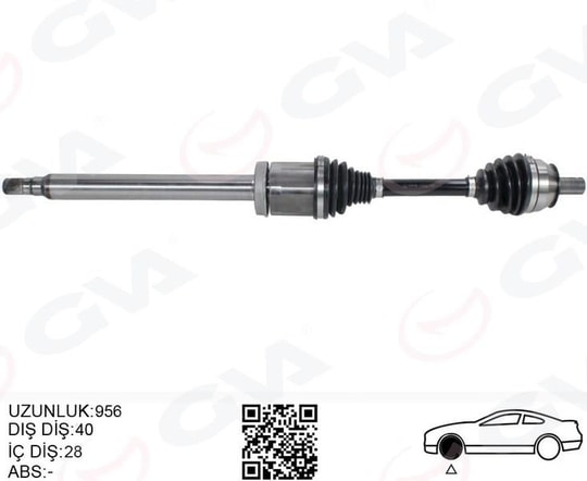 GVAÖn Aks Komple Sağ Volvo S60 Iı 15 2.0 D-T6-T5 S80 Iı D4-T6 15 V60 I 13 V70 Iıı 13 Otom.SanzımanGVA 4499002