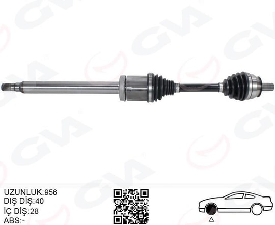 GVAÖn Aks Komple Sağ Volvo S60 Iı 15 2.0 D-T6-T5 S80 Iı D4-T6 15 V60 I 13 V70 Iıı 13 Otom.SanzımanGVA 4499002