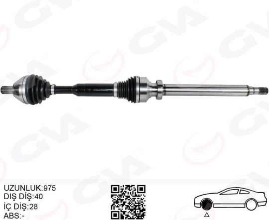 GVAÖn Aks Komple Sag Volvo Xc60 I 10 15 D3-D4-T5-T6 Xc60 Iı 15 D4 Otomatik Şanzıman 8 VitesGVA 4499164