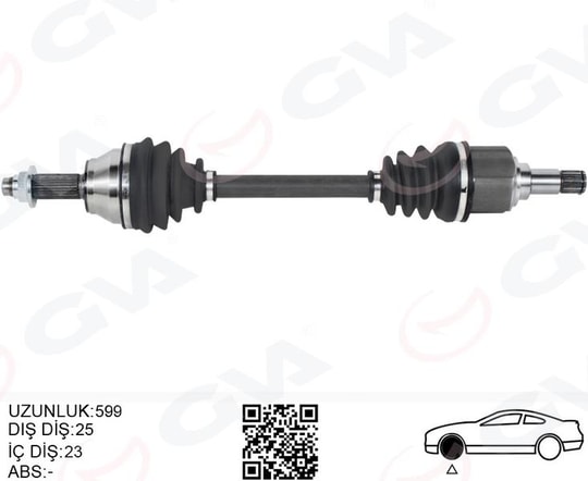 GVAÖn Aks Komple Sol Ford Escort V / Vı 1.6 Hcs / 1.8 16V / 1.8D 90 95GVA 4435001