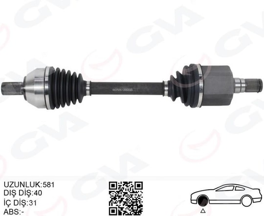 GVAÖn Aks Komple Sol Ford Mondeo 2.0 Tdcı 07 14 Otom.GVA 4437015