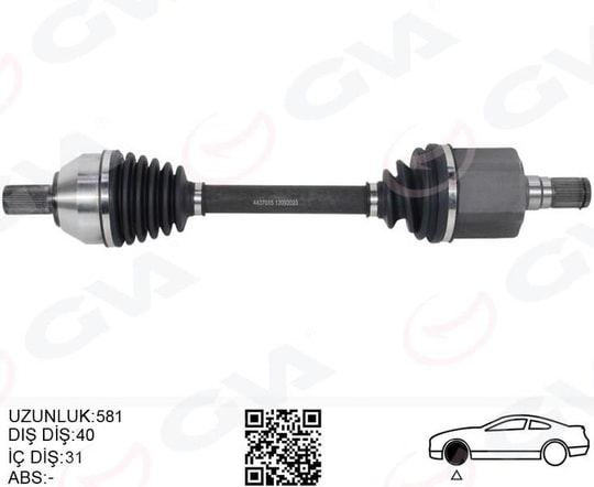 GVAÖn Aks Komple Sol Ford Mondeo 2.0 Tdcı 07 14 Otom.GVA 4437015