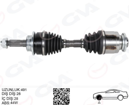 GVAÖn Aks Komple Sol Ford Ranger 2.5Tdcı - 06 12 Mazda Bt2500 06 11 4X4GVA 4438000