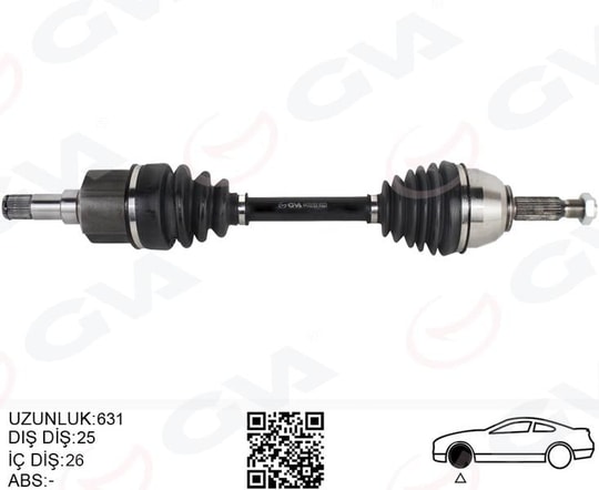 GVAOn Aks Komple Sol Transıt Connect 1.8 Tdcı 02 14 90-110Ps 631MmGVA 4433153