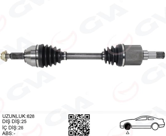 GVAOn Aks Komple Sol Transıt Connect 1.8 Tdcı 02 14 75 -90-110Ps 628MmGVA 4433103