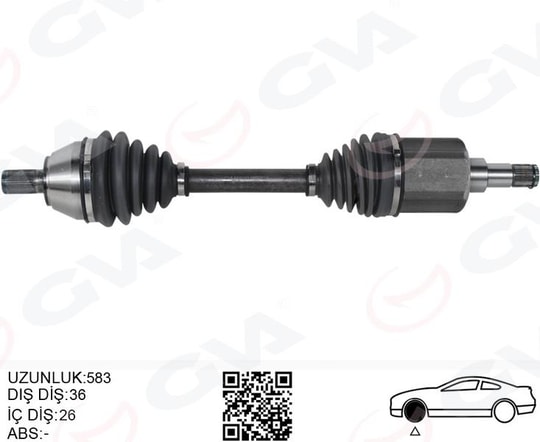 GVAÖn Aks Komple Sol Volvo C30 10 D2 S40 Iı 10 D2 V50 10 D2 Mekanik Şanzıman 6 VitesGVA 4499161