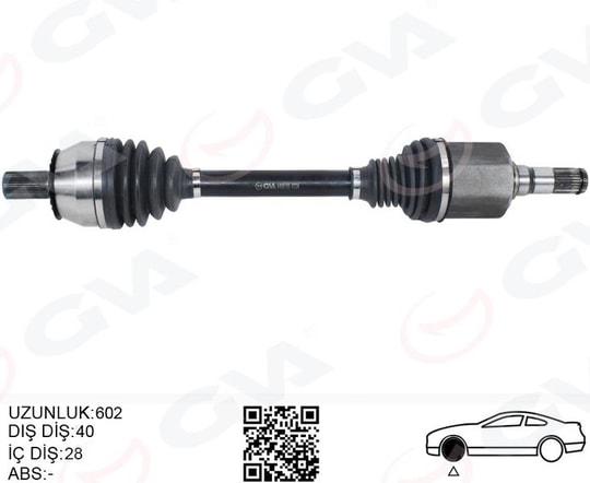 GVAÖn Aks Komple Sol Volvo S60 Iı 1.6 D2 10 15 S80 Iı 1.6D 10 V60 Volvo 1.6 D 10 15 Otomatik ŞanzımanGVA 4499165