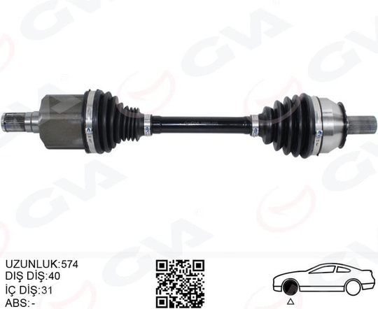 GVAÖn Aks Komple Sol Volvo S60 Iı 15 2.0 D-T6-T5 S80 Iı D4-T6 15 V60 I 13 V70 Iıı 13 Otom. SanzımanGVA 4499003