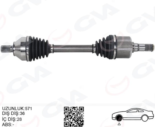 GVAÖn Aks Komple Sol Volvo V40 Iı 2.0 12 C30 2.0 12 C70 Iı 2.0 D 08 09 V50 2.0 06 12 Otomatik ŞanzımanGVA 4499173