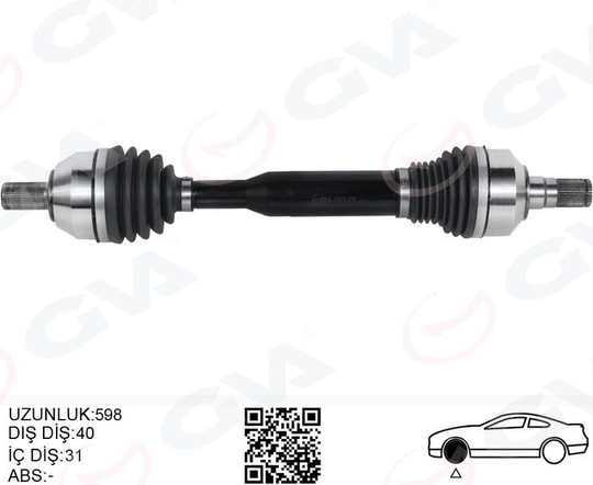 GVAÖn Aks Komple Sol Volvo Xc60 I 10 15 D3-D4-T5-T6 Xc60 Iı 15 D4 Otomatik Şanzıman 8 VitesGVA 4499179