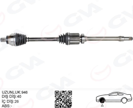 GVAOn Aks Sag Komple S60 Iı 1.6 D 11 15 S80 Iı 1.6 D Drıve 10 15 V70 Iıı 1.6 D 10 15 V60 I 1.6 Drıve 11 15GVA 4499172
