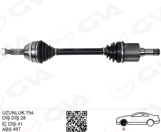 GVAÖn Aks Sol Komple Abs 140Ps Transıt V347 06 11 KısaGVA 4432001