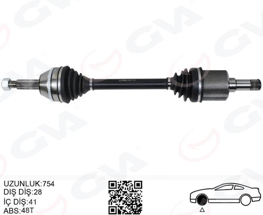GVAÖn Aks Sol Komple Abs 140Ps Transıt V347 06 11 KısaGVA 4432001