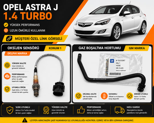 DELPİOpel Astra J 1.4 Turbo Motor Oksijen Sensörü Konum 1 Delphi Marka Opel Astra J 1.4 Turbo Gaz Boşaltma Hortumu Gm Marka55563348 - 13408385