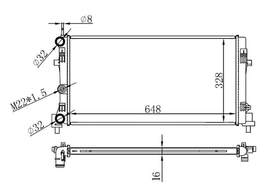 GVARadyatör Brazing A1-Ibıza V-Polo 1.2-1.4-1.6 09 Ac Klimasız Mek 648X326x16GVA 3175053