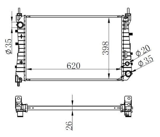 GVARadyatör Brazing Lınea 1.3 Jtd Ac Klimasız Mek 621X395x26GVA 3129002