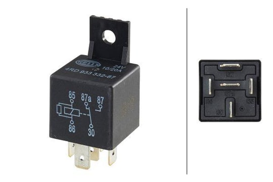 HELLARöle. Çalışma Akımı.24V.Siyah.5-Kutuplu.Açıcı.Kapayıcı.Değiştirici.Fendt/ManHELLA 4RD933332671