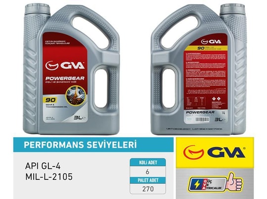 GVAŞanzıman Yağı 90W Apı Gl-4 3 LtGVA 9920820