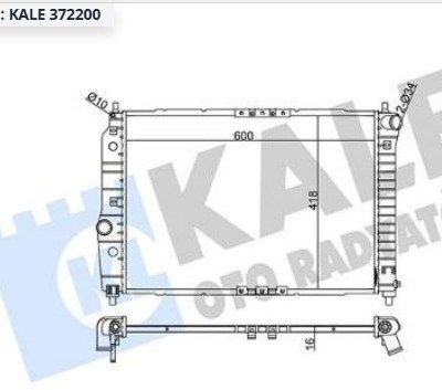 KALESU RADYATORU 600×418X16 BRAZING CHEVROLET AVEO / KALOS - DAEWOO KALOS 1.4 1.4 16V 03 08 MT AC KALE 372200