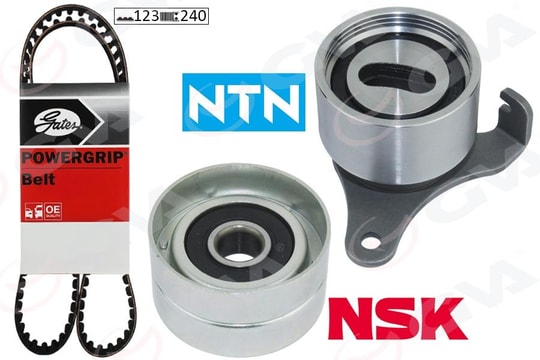 GVATriger Kayış Seti Eksantrik Seti Toyota Corolla 1.3L 2E Karbüratörlü Ee90. Ee100 88-98 1 Kayış 2 Rulman 123X240GVA 59T7118G