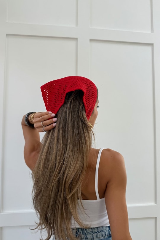Bohem Bandana Kırmızı Bandana