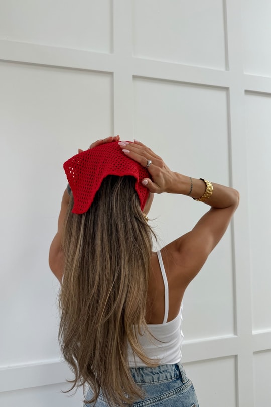 Bohem Bandana Kırmızı Bandana