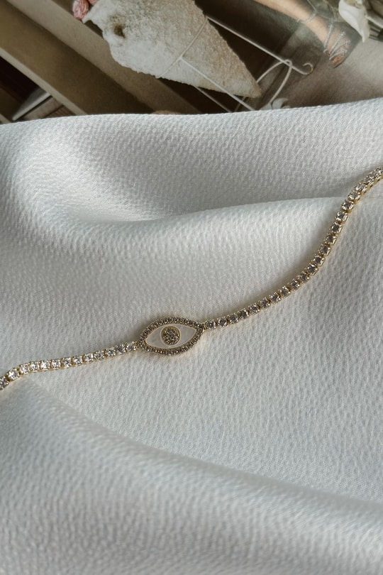 One Eye Taşlı Bileklik Gold